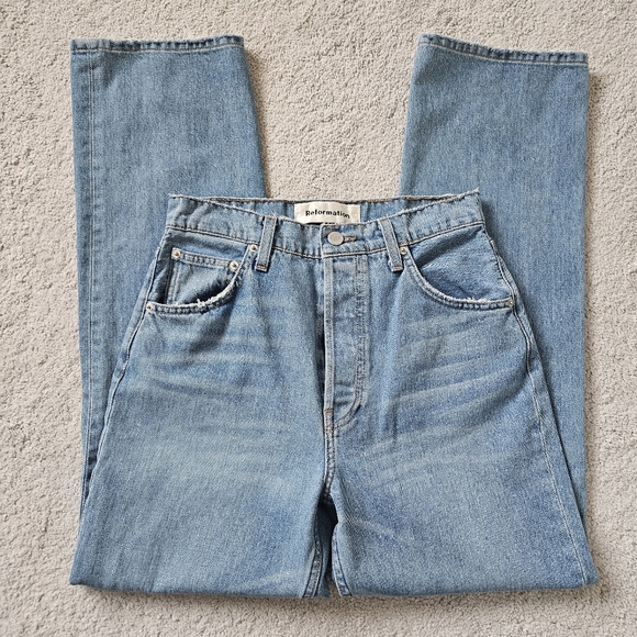 Reformation | Cynthia High Relaxed Jean Aegean Wash Denim Womens 27 - Picture 4 of 7
